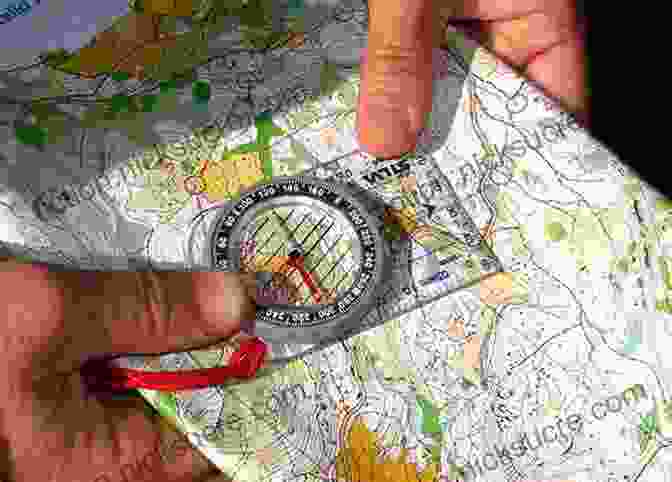 Orienteering Runner Sprinting Through A Forest With A Map And Compass. Orienteering: The Sport Of Navigating With Map Compass